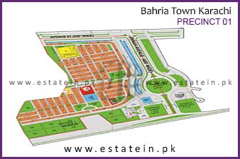 Precinct-1 of Bahria Town Karachi High Resolution Map