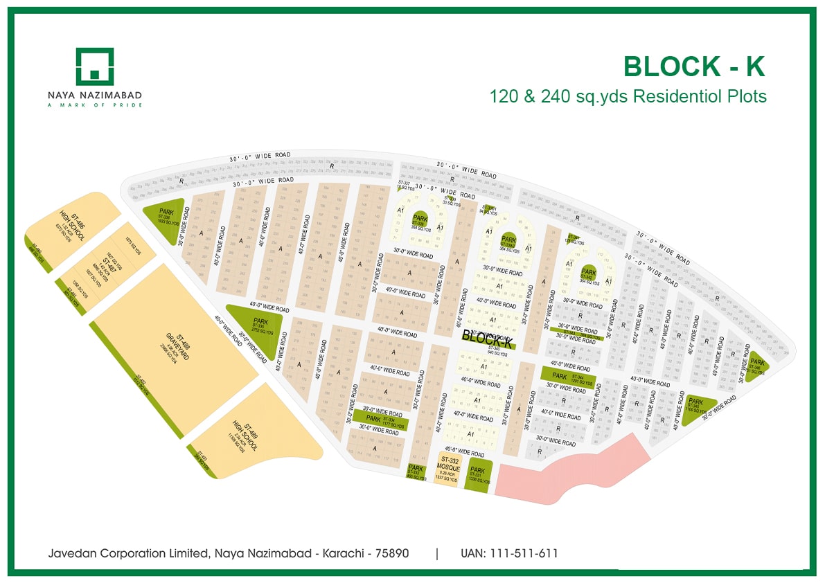 Layout plan / Siteplan Map of Block K Naya Nazimabad North Nazimabad