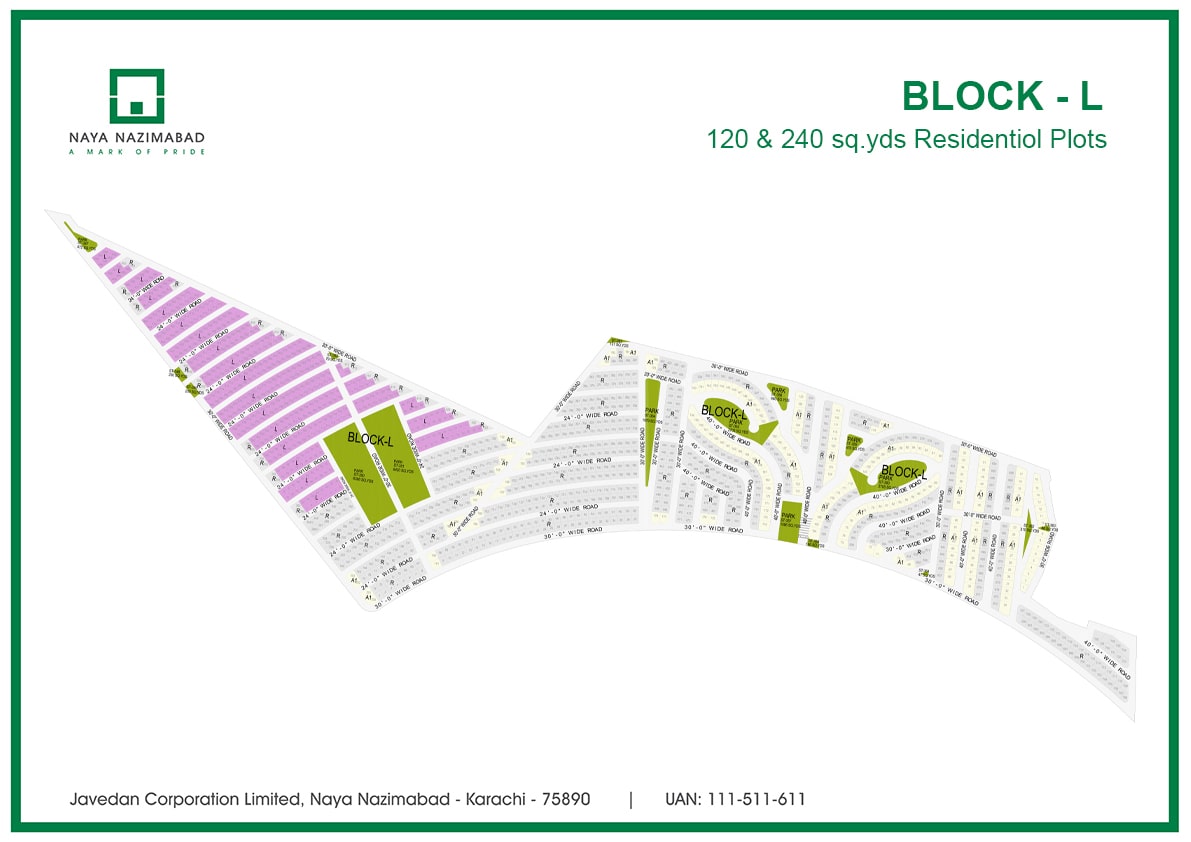 Layout plan / Siteplan Map of Block L Naya Nazimabad North Nazimabad