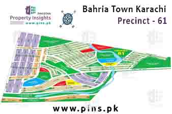 Precinct-61 of Bahria Town Karachi High Resolution Map