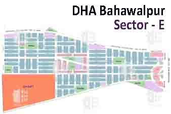 Sector E of DHA Bhawalpur High Resolution Map