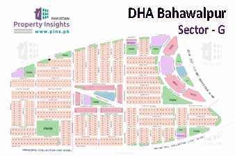 Sector G of DHA Bhawalpur High Resolution Map