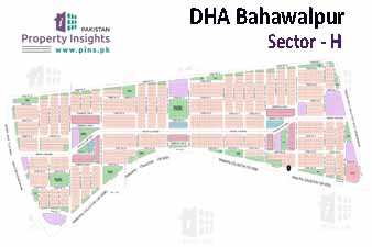 Sector H of DHA Bhawalpur High Resolution Map