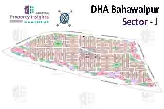 Sector J of DHA Bhawalpur High Resolution Map