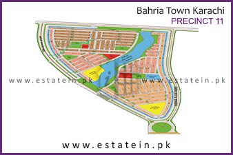 Precinct-11 of Bahria Town Karachi High Resolution Map