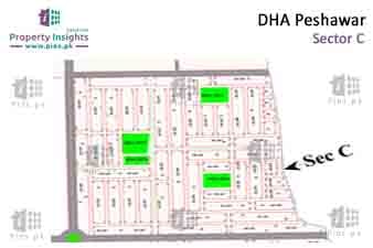 Sector C of DHA Peshawar High Resolution Map