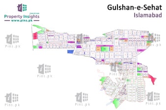 Gulshan-e-Sehat of Sector E-18 High Resolution Map
