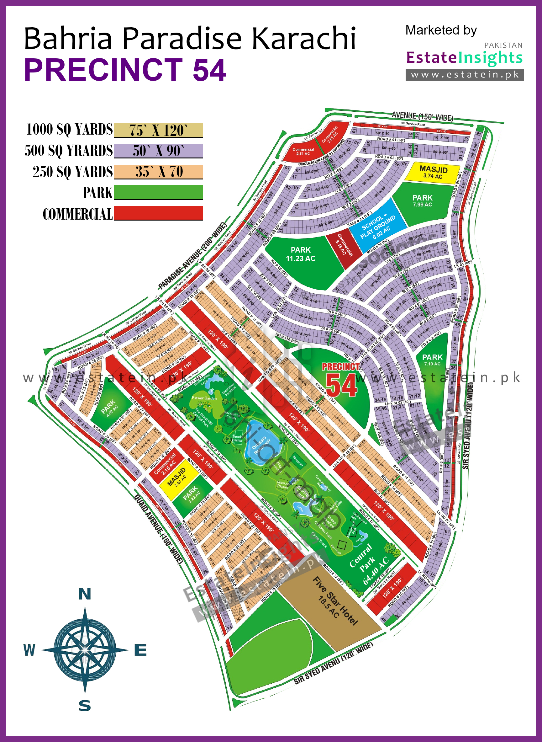 Paradise Bakery Karachi Map Layout Plan / Siteplan Map Of Precinct-54 Bahria Paradise Bahria Town Karachi  Karachi.