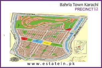 Precinct-12 of Bahria Town Karachi High Resolution Map