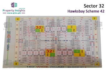 Sector 32 of Hawks Bay Housing Scheme High Resolution Map