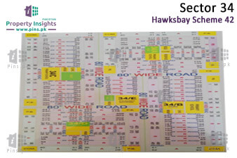 Sector 34 of Hawks Bay Housing Scheme High Resolution Map