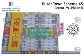 Sector 29 of Taiser Town Phase II High Resolution Map