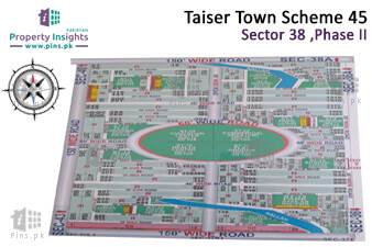 Sector 38 of Taiser Town Phase II High Resolution Map