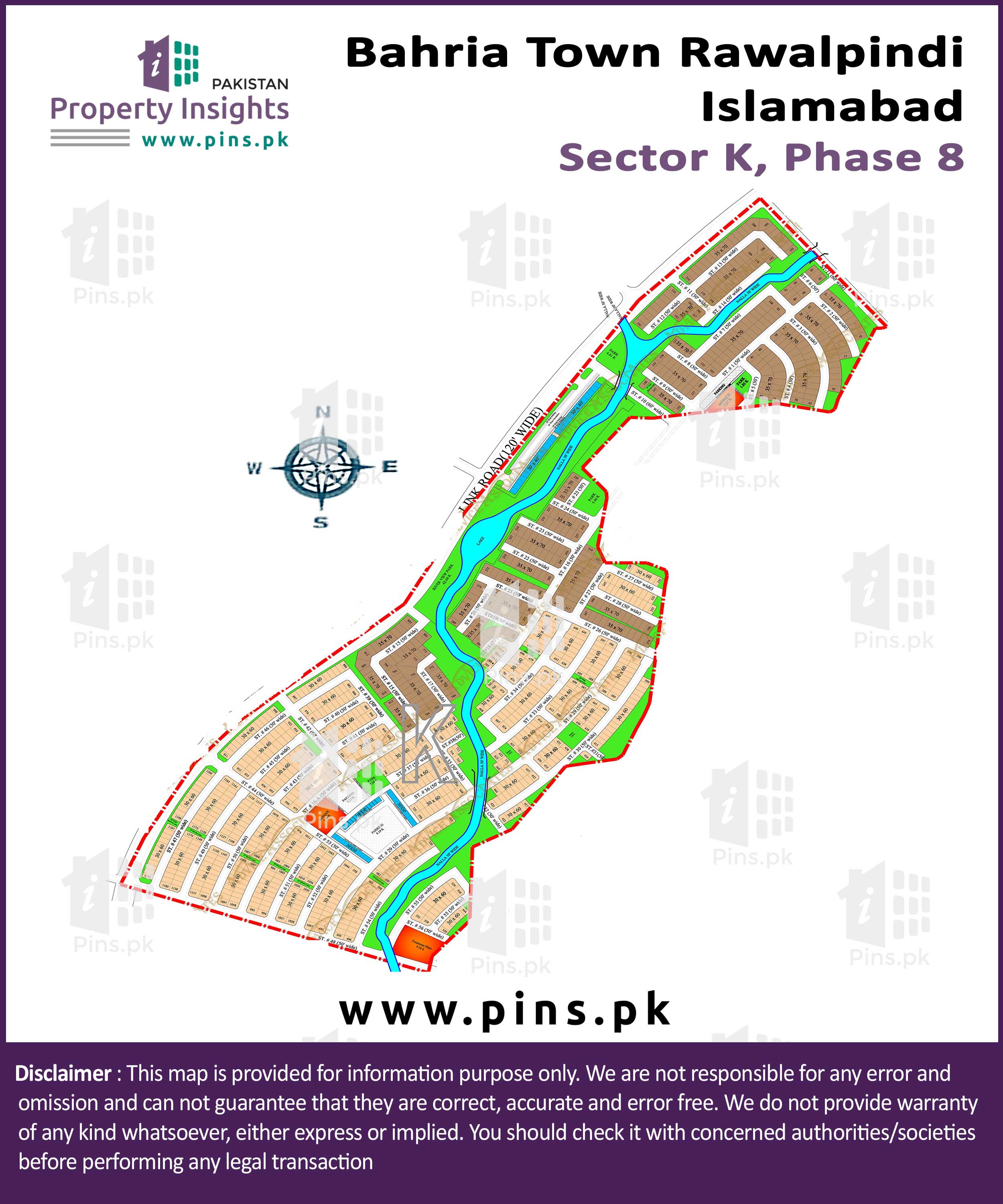 Layout plan / Siteplan Map of Block K Phase 8 Bahria Town Rawalpindi ...