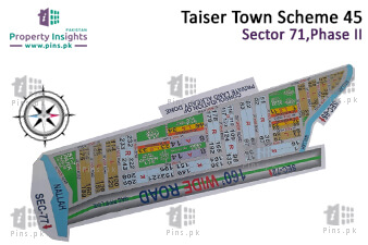 Sector 71 of Taiser Town Phase II High Resolution Map