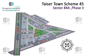 Sector 84A of Taiser Town Phase II High Resolution Map