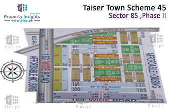 Sector 85 of Taiser Town Phase II High Resolution Map
