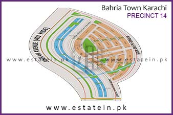 Precinct-14 of Bahria Town Karachi High Resolution Map