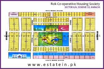Rok Cooperative Housing Society  Sector 6A of Rok Cooperative Housing Society  High Resolution Map