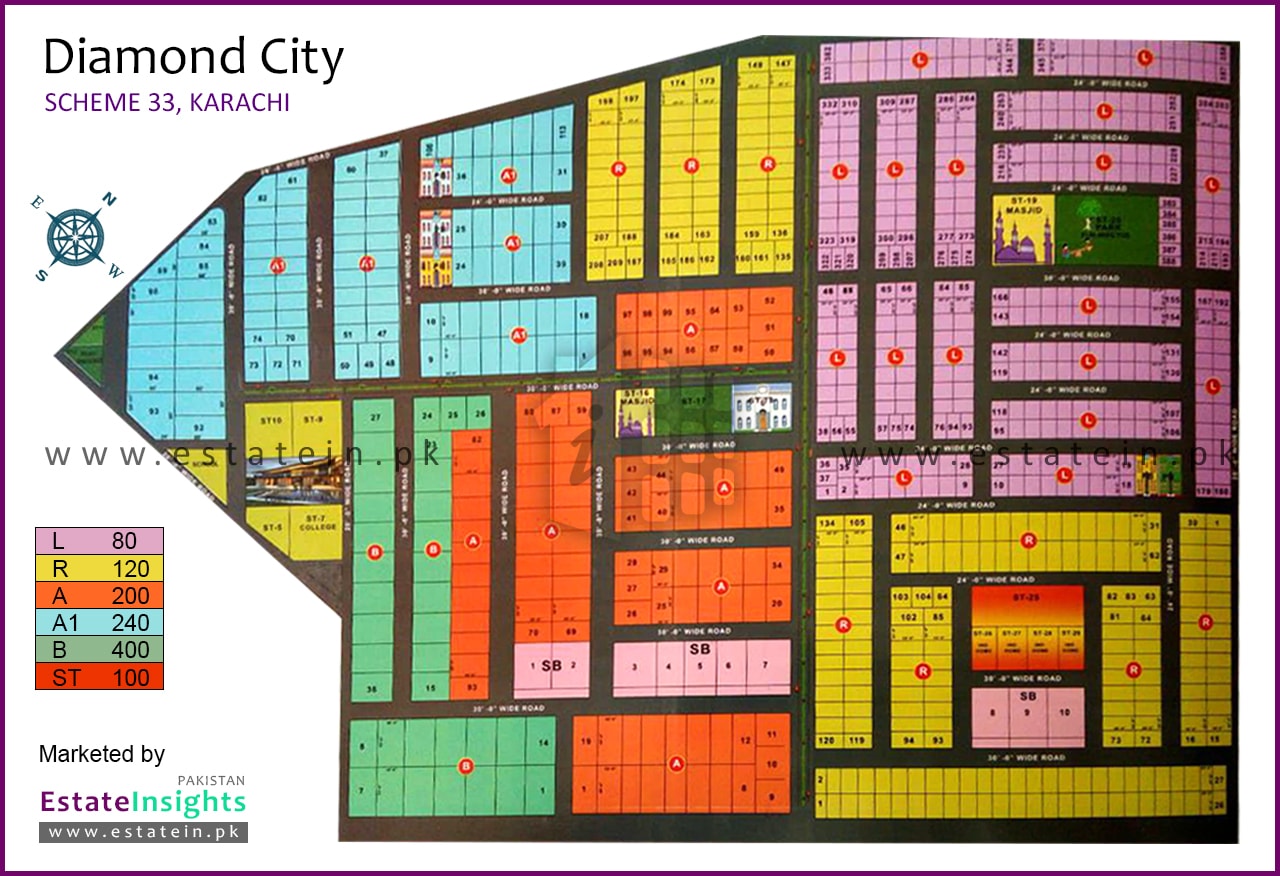 Layout plan / Siteplan Map of Diamond City Diamond City Gulshane