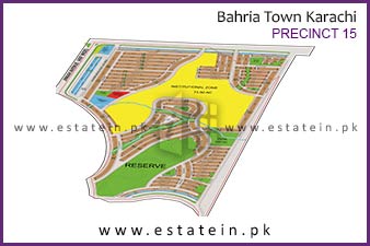 Precinct-15 of Bahria Town Karachi High Resolution Map