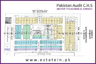 Pak Audit Cooperative Housing Society of Pak Audit CHS High Resolution Map