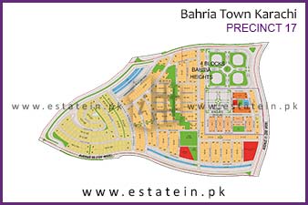 Precinct-17 of Bahria Town Karachi High Resolution Map