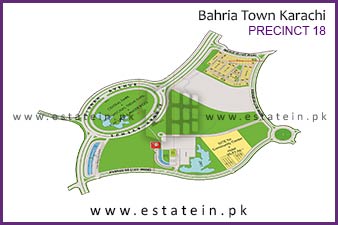 Precinct-18 of Bahria Town Karachi High Resolution Map