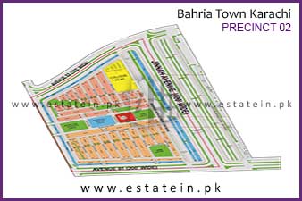 Precinct-2 of Bahria Town Karachi High Resolution Map