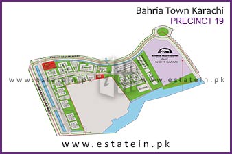 Precinct-19 of Bahria Town Karachi High Resolution Map