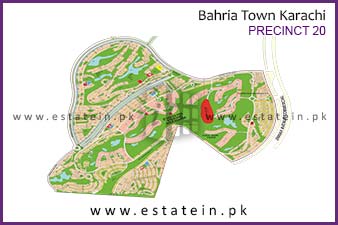 Precinct-20 of Bahria Town Karachi High Resolution Map