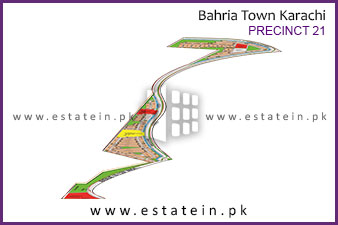 Precinct-21 of Bahria Town Karachi High Resolution Map