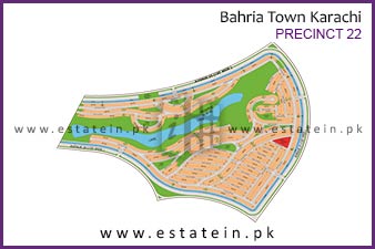 Precinct-22 of Bahria Town Karachi High Resolution Map