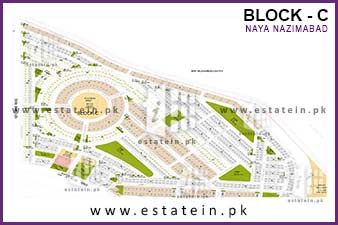 Block C of Naya Nazimabad High Resolution Map