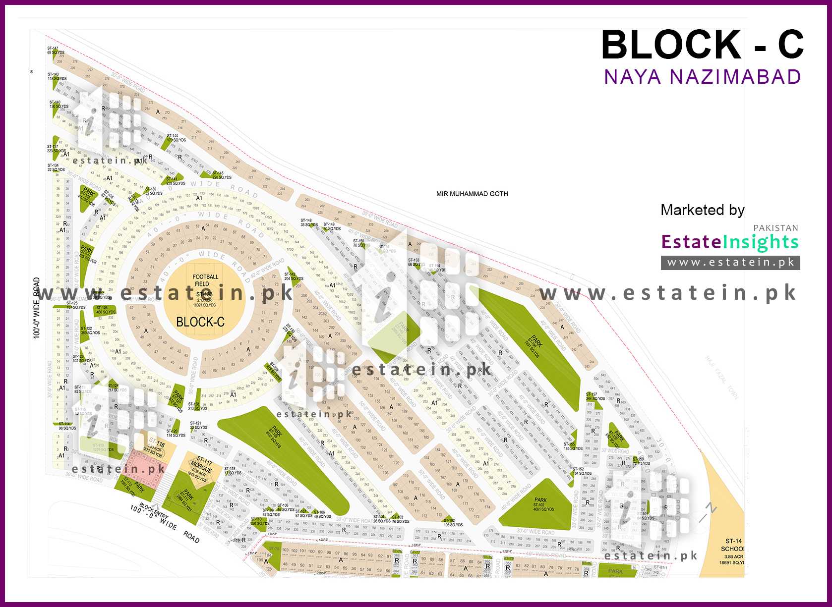 Site Plan of Block C of Naya Nazimabad
