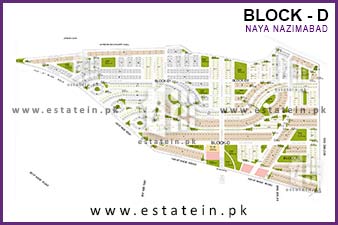 Block D of Naya Nazimabad High Resolution Map