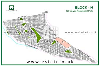 Block N of Naya Nazimabad High Resolution Map