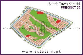 Precinct-25 of Bahria Town Karachi High Resolution Map