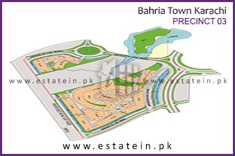 Precinct-3 of Bahria Town Karachi High Resolution Map