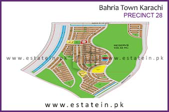 Precinct-28 of Bahria Town Karachi High Resolution Map