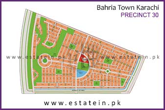 Precinct-30 of Bahria Town Karachi High Resolution Map