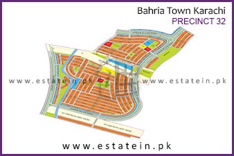 Precinct-32 of Bahria Town Karachi High Resolution Map