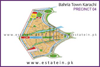 Precinct-4 of Bahria Town Karachi High Resolution Map