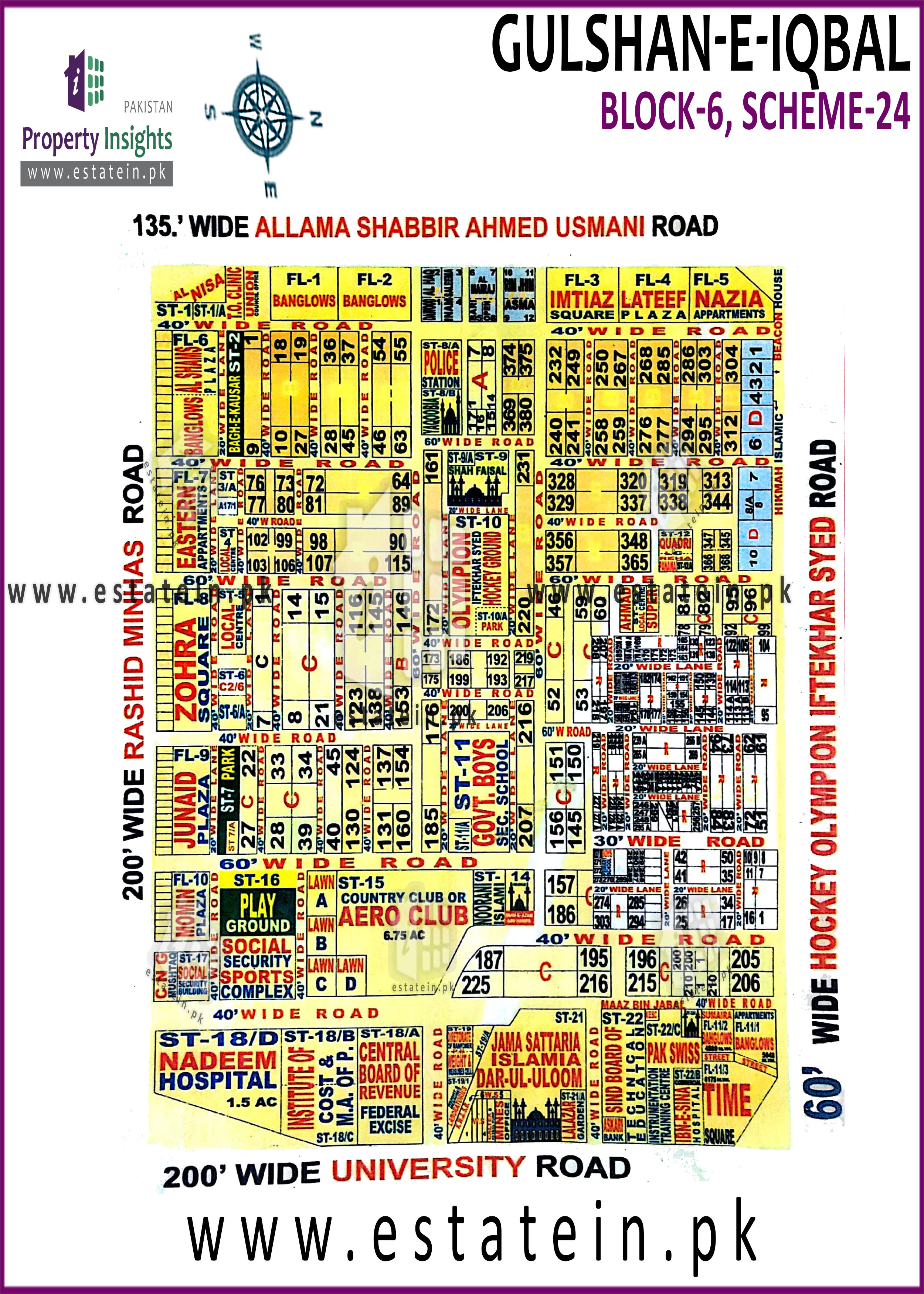 Layout plan / Siteplan Map of Block 6 GulshaneIqbal Block6 Gulshane