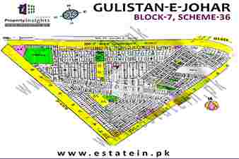 Block 18 of Gulistan-e-Johar Block-18 High Resolution Map