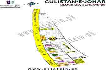 Block 20 of Gulistan-e-Johar Block-20 High Resolution Map