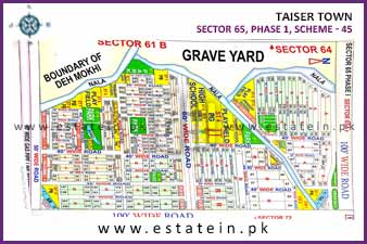 Sector 65 - Taiser Town Phase I High Resolution Map
