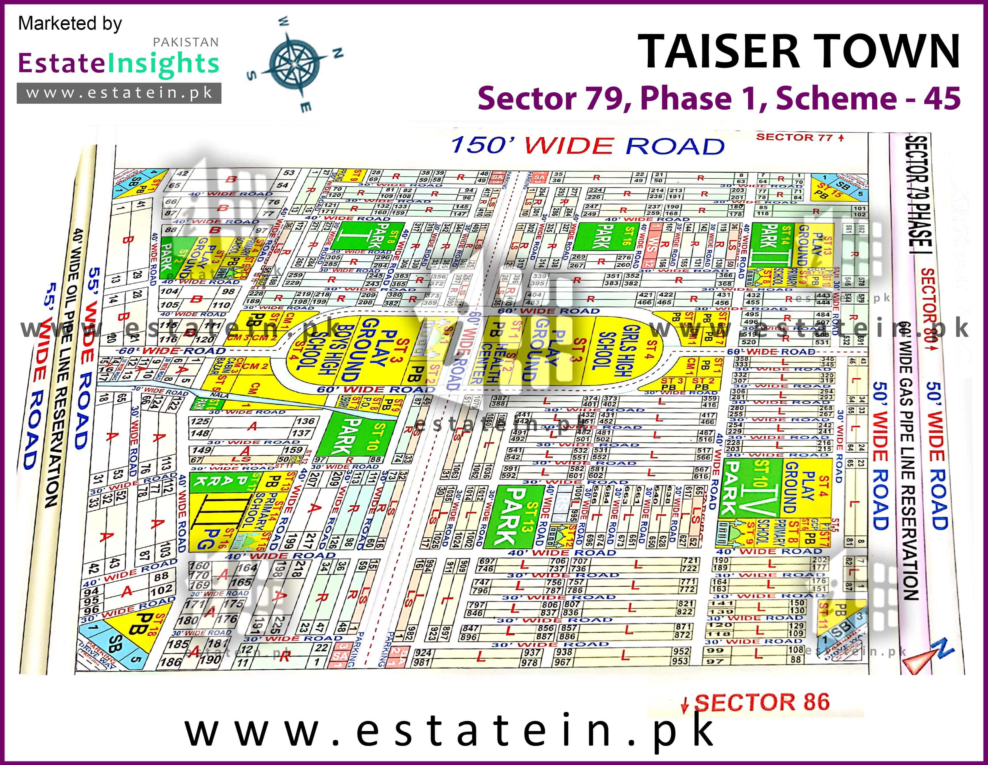 Site Plan of Sector 79 of Taiser Town Phase I