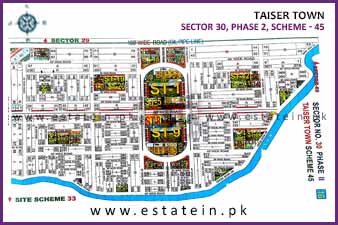 Sector 30 of Taiser Town Phase II High Resolution Map