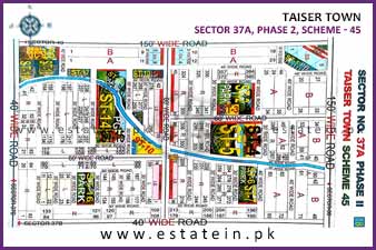 Sector 37A of Taiser Town Phase II High Resolution Map